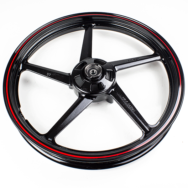 Front Black/Red 5 Spoke Wheel 18 x 1.85inch (Disc Brake)