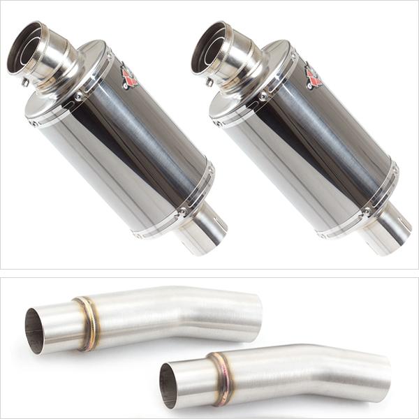 Lextek OP15 Dark Tint Stainless Exhaust 200mm with Link Pipes for Ducati Monster 620 (01-06)