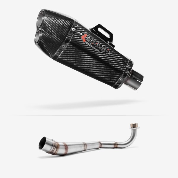 Lextek XP13C Carbon Fibre Exhaust System 210mm Low Level for Honda MSX Grom 125 (13-16)