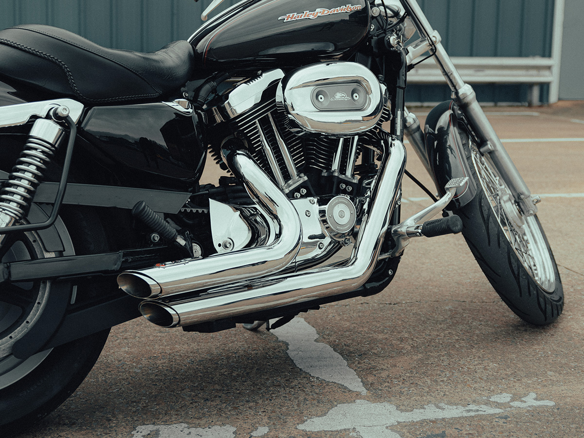 Lextek Chrome Exhaust System for Harley Davidson Sportster 883 / 1200 (04-13)