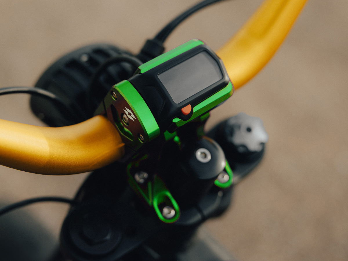 Full-E Charged Speedo Relocation Bracket Green