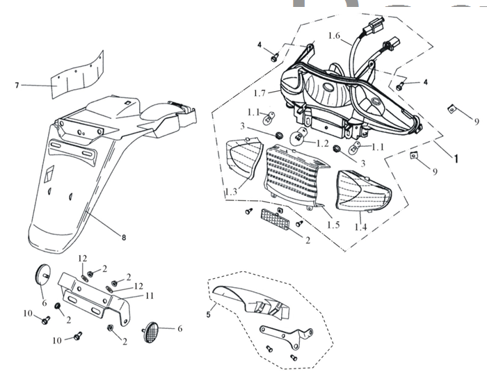Tail Light/Rear Mudguard