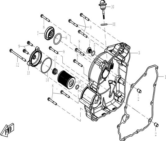 RIGHT CRANKCASE COVER 300