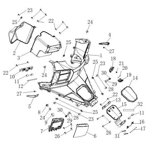 FOOTWELL FACING KNEES