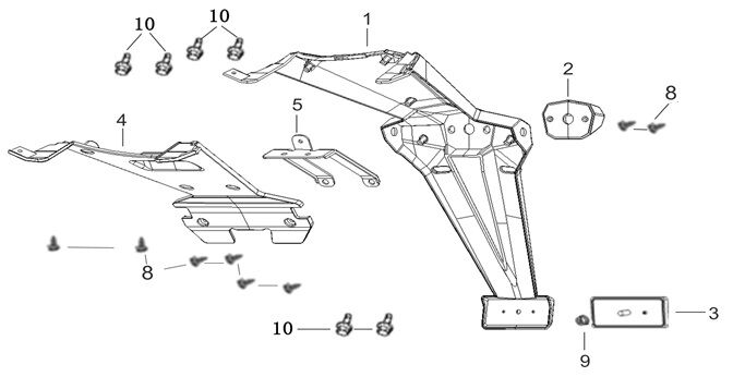 REAR FENDER / NUMBER PLATE BRACKET