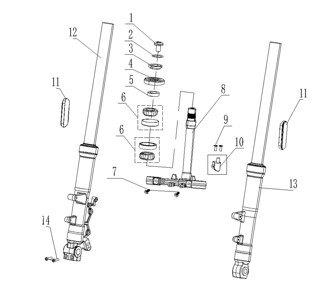 FRONT SUSPENSION AND YOKE