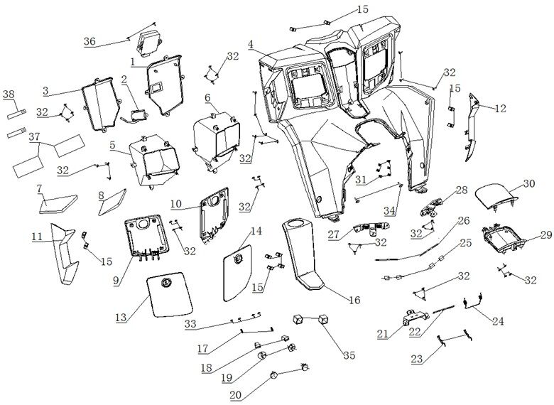 FOOTWELL PANELS FACING KNEES