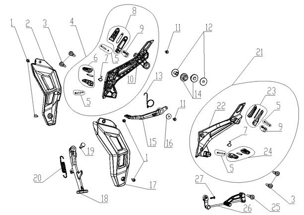 FOOT PEGS / SIDE STAND
