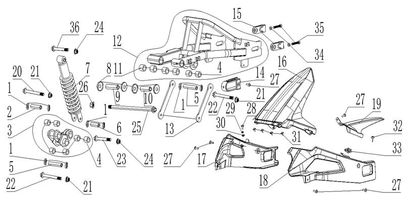 REAR SUSPENSION  / MUDGUARD