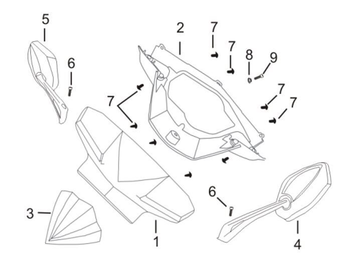Handlebar Panel/Mirrors
