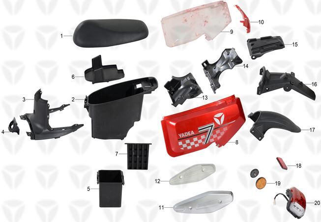 SEAT/SEAT BUCKET/REAR MUDGUARD