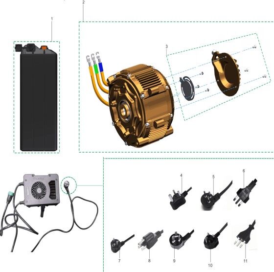 BATTERY PACK CHARGER AND MOTOR