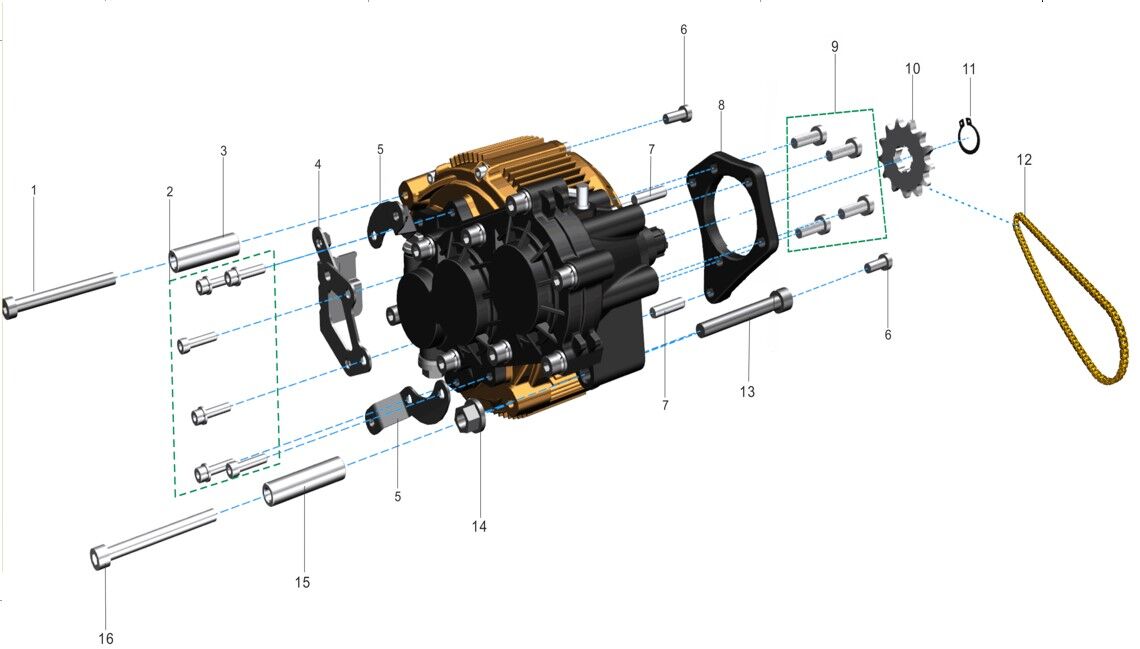 MOTOR AND GEAR BOX ASSEMBLY AUXILIARIES