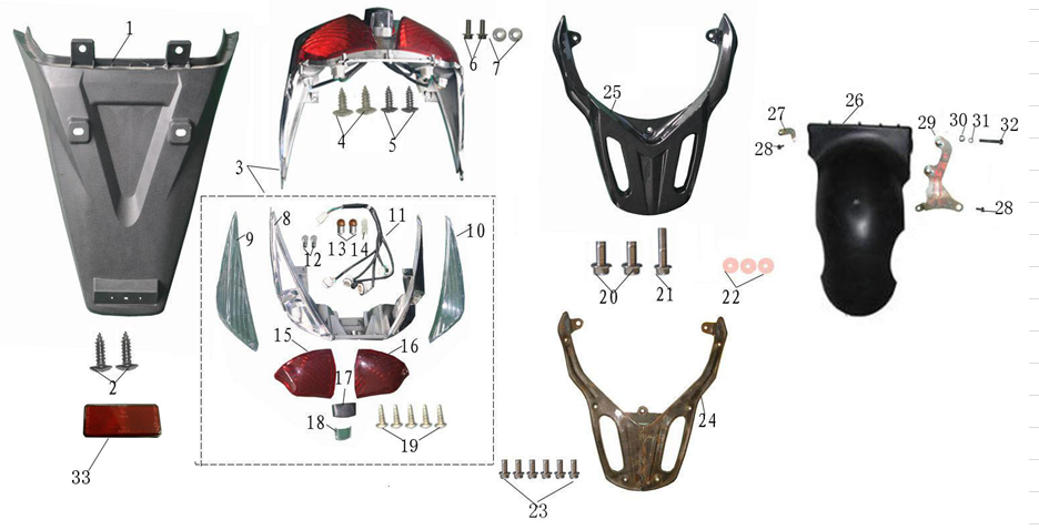 Tail Light/Rear Mudguard