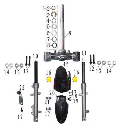 Bottom Yoke/Top Yoke/Front Suspension