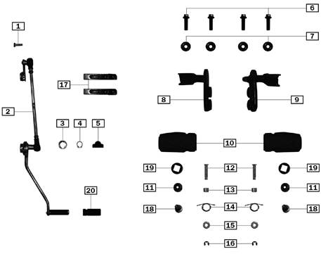 FRONT FOOTPEGS/ GEAR LEVER