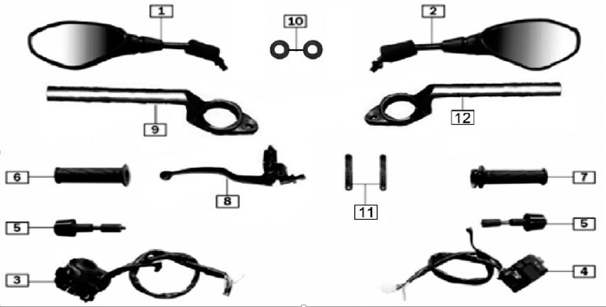 Handlebar/Switch Gear/Mirrors/Grips