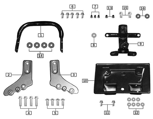 Pillion Handle/Number Plate Bracket