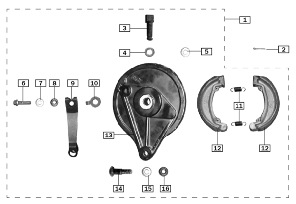 Rear Brake Shoes/Hub