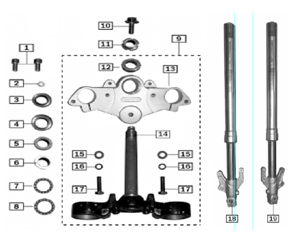 Bottom Yoke/Top Yoke/Front Suspension