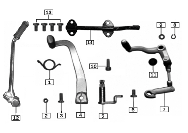 Gear Selector/Rear Brake