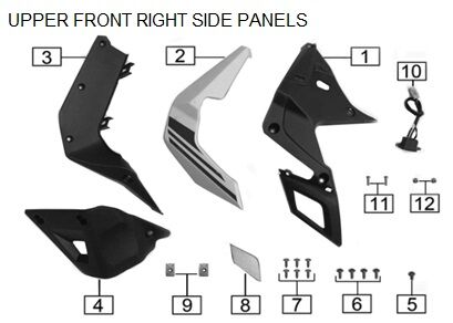 UPPER FRONT RIGHT SIDE PANELS