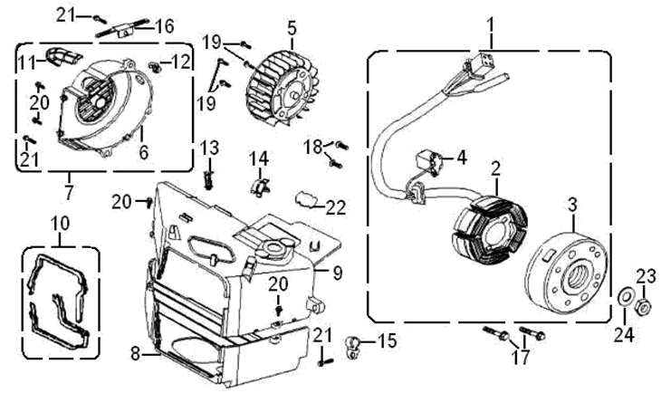 Magneto/Stator/Cooling Fan