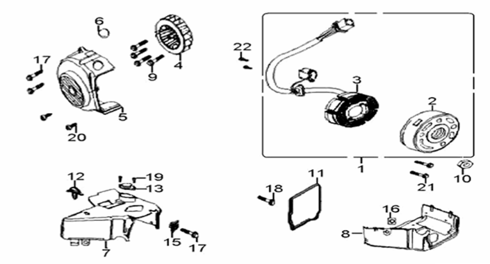 Magneto/Stator/Cooling Fan