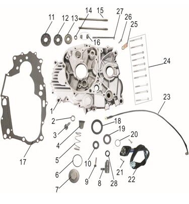 LEFT CRANKCASE ASSEMBLY