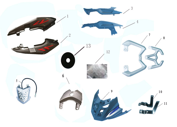 Rear Panels/Tail Light/Luggage Rack