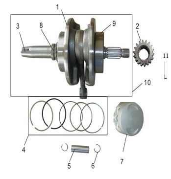 PISTON AND CRANKSHAFT ASSEMBLY