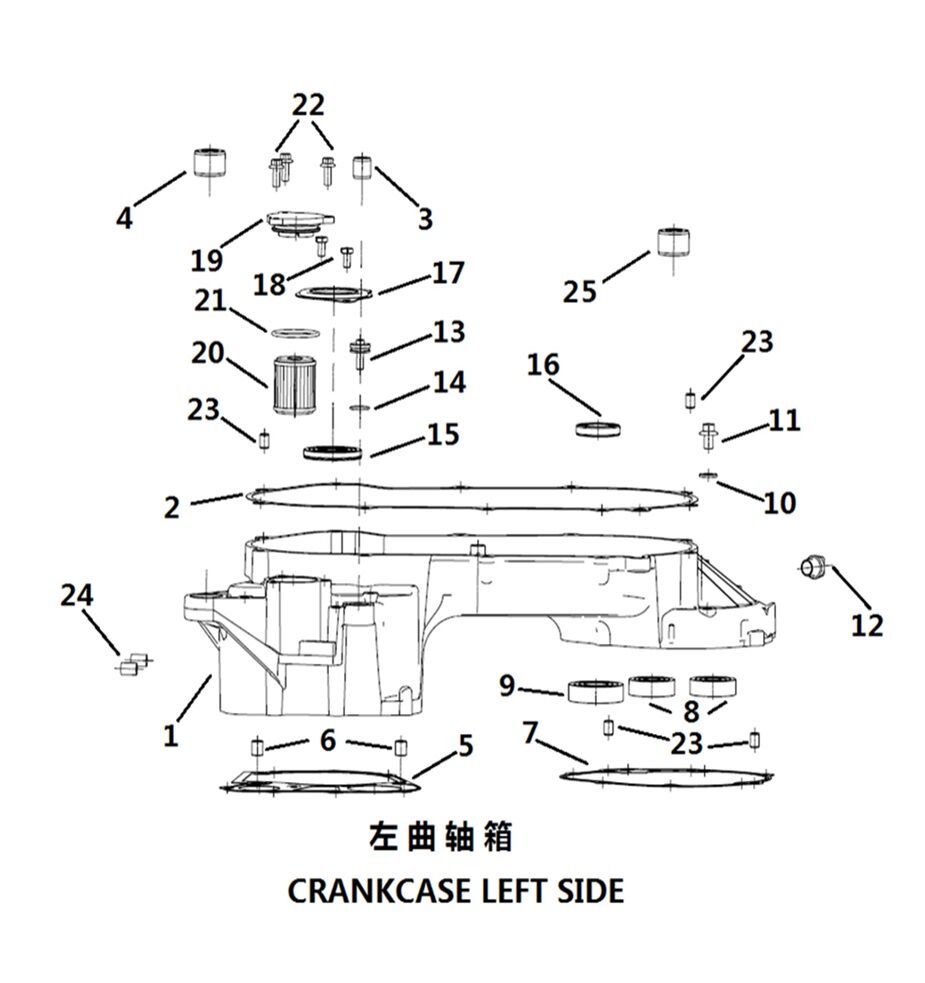 CRANKCASE LEFT SIDE