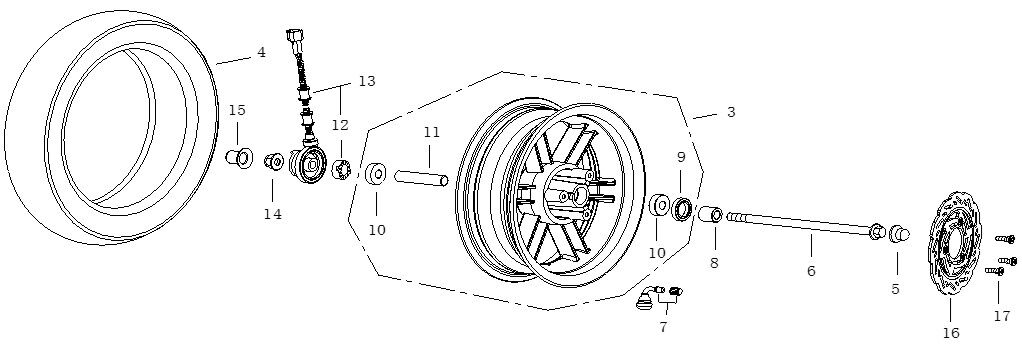 FRONT WHEEL AND DISC