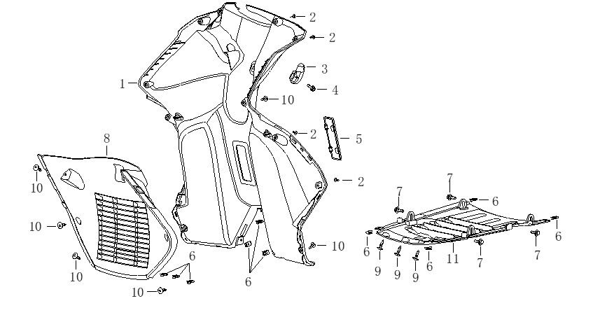 FOOTWELL FACING KNEES