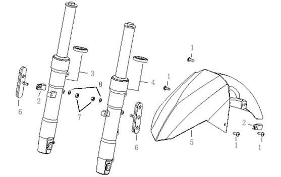 Front Forks and Mudguard
