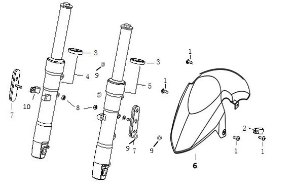 Front Fork and Mudguard