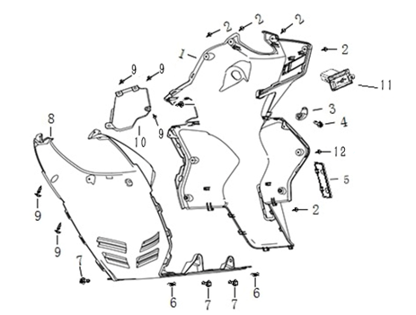 Footwell Panal Facing Knees 
