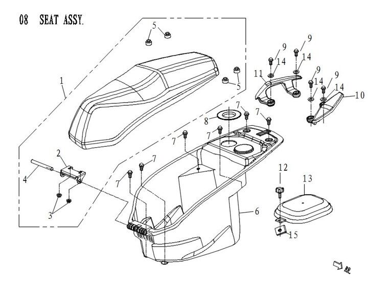 SEAT/SEAT BUCKET/PILLION HANDLE