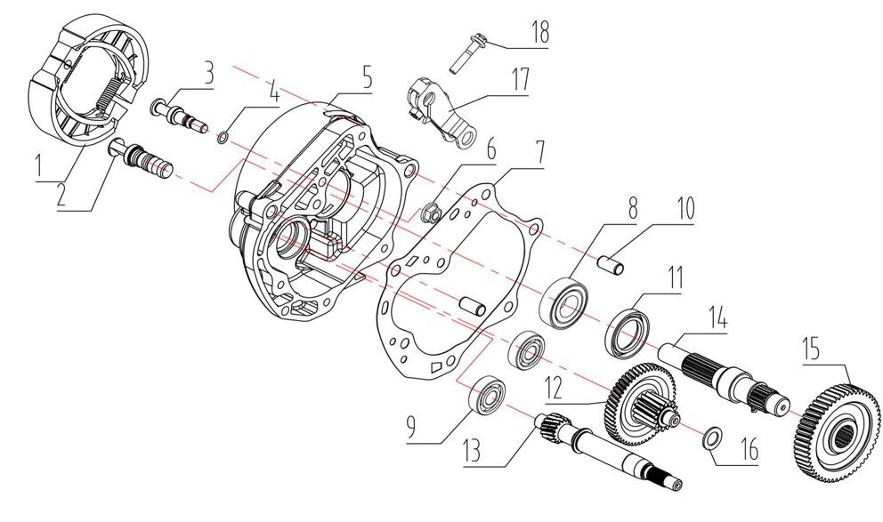GEARBOX AND REAR BRAKE