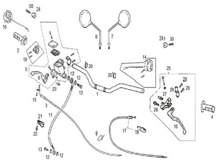 Handlebar/Switch Gear/Mirrors
