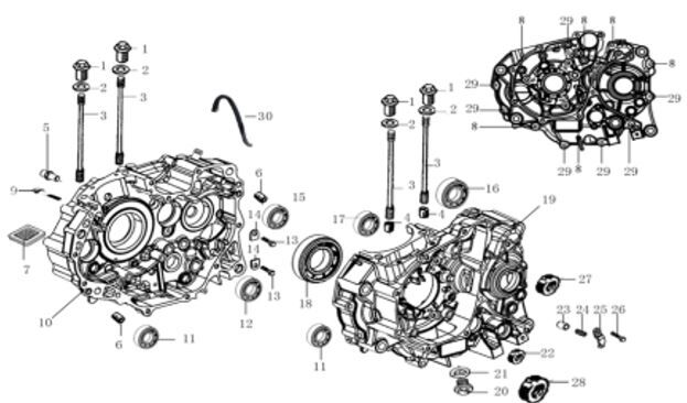 L and R Crankcase