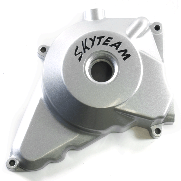 Left Silver Engine Casing with Skyteam Logo for ST50-3TR, ST50-3SM, ST125-8A