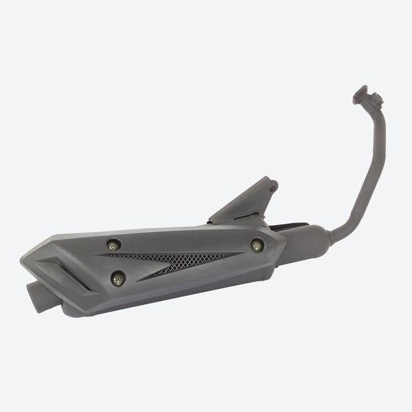 50cc Scooter Black Exhaust System for LJ50QT-9M-E5, LJ50QT-6L-E5