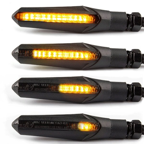 Lextek Matt Black Sequential LED Indicators with Daylight Running Lights Matt Black
