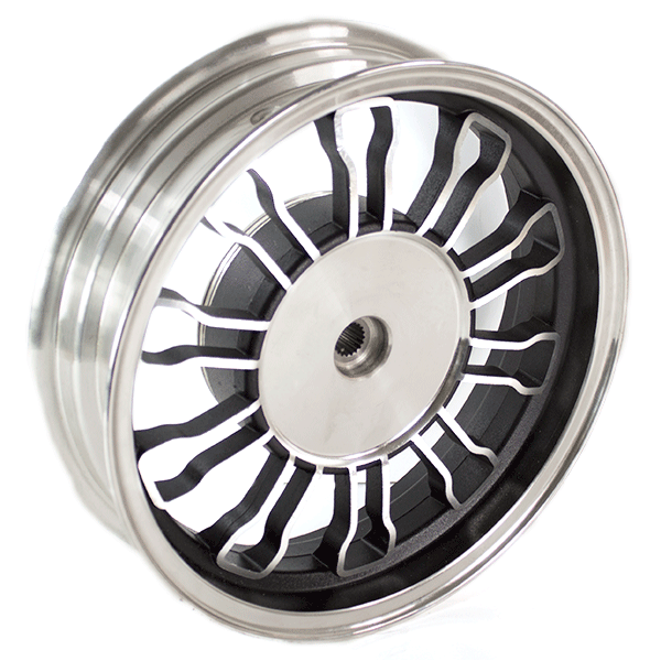 Rear Silver/Black Multi-Spoke Wheel 12 x 3.00inch (Drum Brake) for WY125T-121, WY125T-121-E4