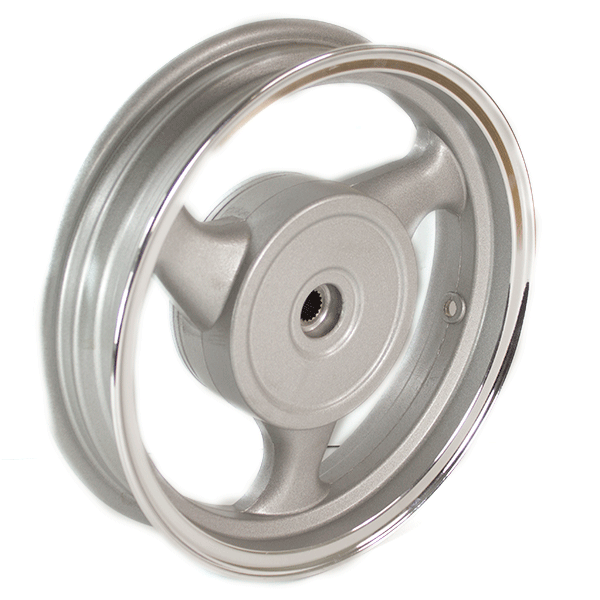 Rear Wheel Silver 3 Spoke Wheel 12 x 2.50inch Silver (Drum Brake) for ZN125T-32A, DB125T-32A