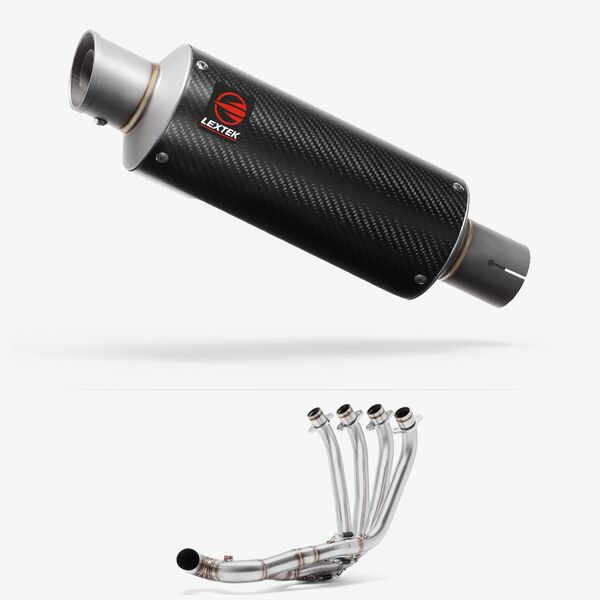 Lextek Carbon Fibre GP8C 240mm Low Level Exhaust System for Honda CB650R/F & CBR650R/F (14-24)