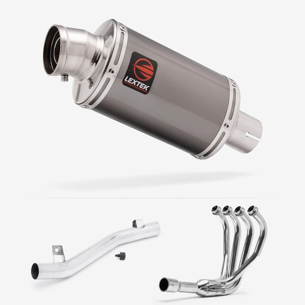 Lextek Smoked Stainless Steel OP15 200mm Exhaust System for Suzuki GSF 600/650/1200 Bandit (95-06)