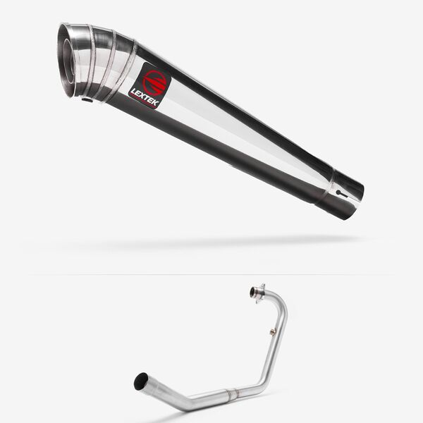 Lextek Polished Stainless Steel MP4 300mm Exhaust System for Lexmoto ZSX-R 125