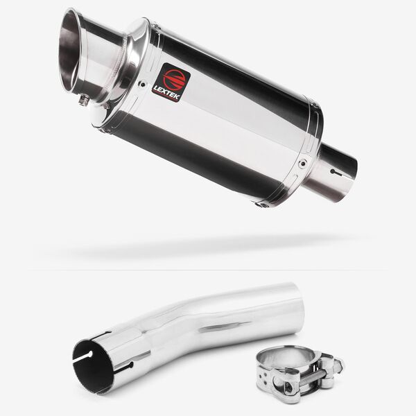 Lextek Stainless Steel YP4 Stubby Exhaust 200mm with Link Pipe for Lexmoto LXR 125 & 380